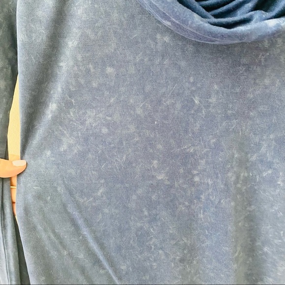 Free People Cosmo Tie Dye Cowl Neck Long Sleeve Top Blue Sz Small - Picture 5 of 9